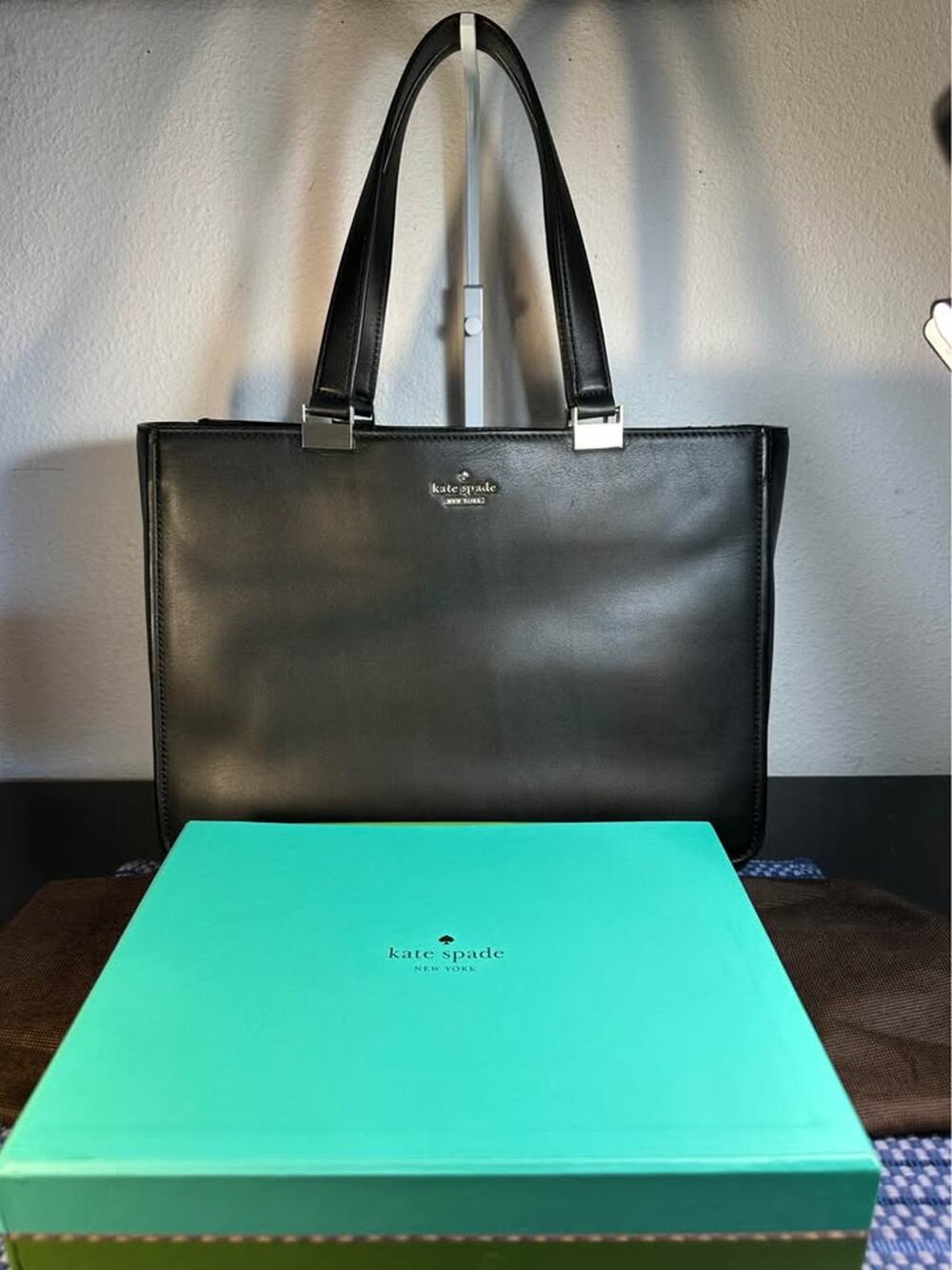 Kate Spade x Everpurse Frieda Leather Tote - Built-In Phone Charger – Black NWOT